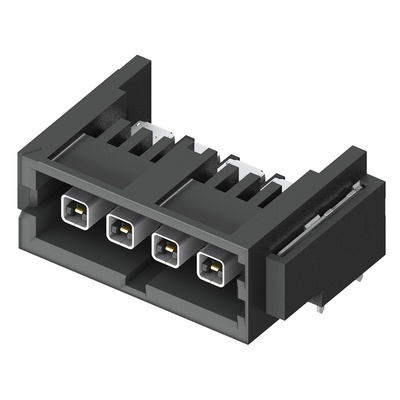 Samtec IP5 Series Right Angle Through Hole PCB Header, 4 Contact(s), 4.0mm Pitch, 1 Row(s), Shrouded