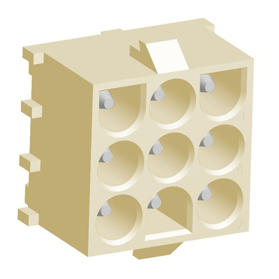 TE Connectivity Universal MATE-N-LOK Series Straight Through Hole PCB Header, 9 Contact(s), 6.35mm Pitch, 3 Row(s),