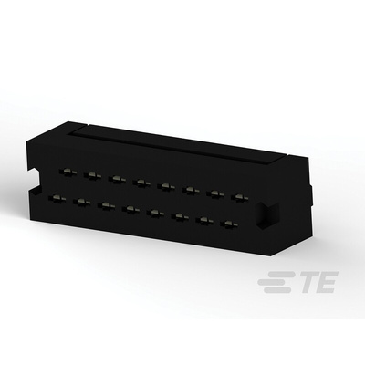 TE Connectivity AMP-LATCH Series Straight Through Hole PCB Header, 16 Contact(s), 2.54mm Pitch, 2 Row(s), Shrouded