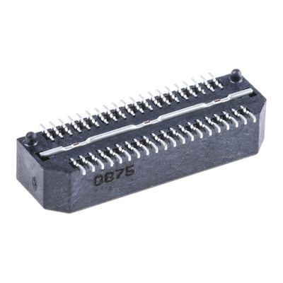 Samtec QTE Series Straight Surface Mount PCB Header, 40 Contact(s), 0.8mm Pitch, 2 Row(s), Shrouded
