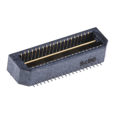 Samtec QTE Series Straight Surface Mount PCB Header, 40 Contact(s), 0.8mm Pitch, 2 Row(s), Shrouded