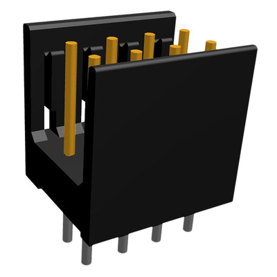 TE Connectivity AMPMODU MOD II Series Straight Through Hole PCB Header, 8 Contact(s), 2.54mm Pitch, 2 Row(s), Shrouded