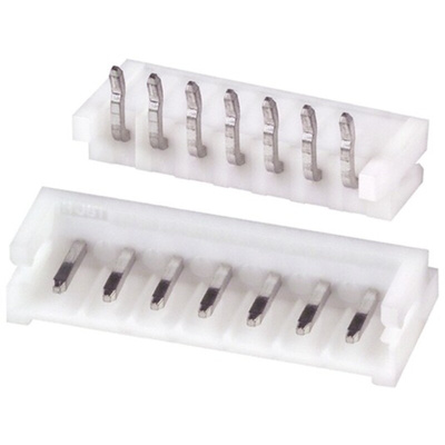 JST EH Series Right Angle Through Hole PCB Header, 7 Contact(s), 2.5mm Pitch, 1 Row(s), Shrouded
