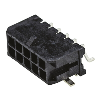 Molex Micro-Fit 3.0 Series Right Angle Surface Mount PCB Header, 10 Contact(s), 3.0mm Pitch, 2 Row(s), Shrouded