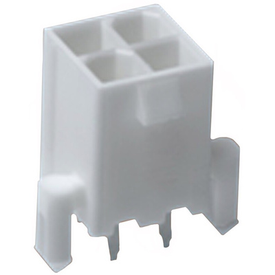 Molex Mini-Fit Jr. Series Straight Through Hole PCB Header, 6 Contact(s), 4.2mm Pitch, 2 Row(s), Shrouded