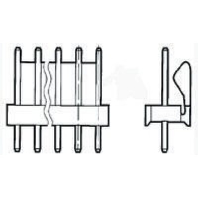 TE Connectivity MTA-156 Series Straight Through Hole Pin Header, 7 Contact(s), 3.96mm Pitch, 1 Row(s), Unshrouded