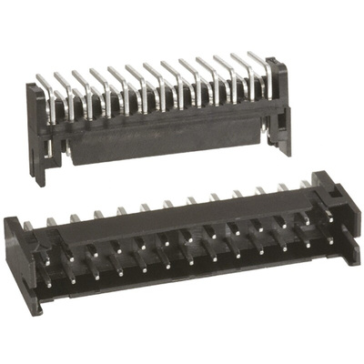 Hirose DF11 Series Right Angle Through Hole PCB Header, 26 Contact(s), 2.0mm Pitch, 2 Row(s), Shrouded