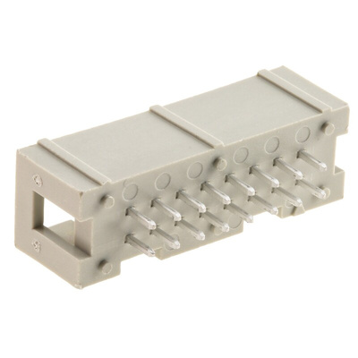 Harting SEK 18 Series Straight Through Hole PCB Header, 16 Contact(s), 2.54mm Pitch, 2 Row(s), Shrouded