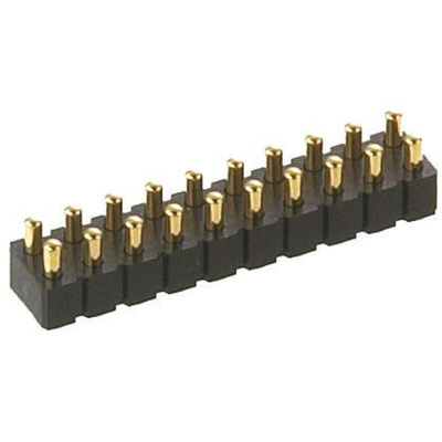 Preci-Dip Straight Surface Mount Spring Loaded Connector, 10 Contact(s), 2.54mm Pitch, 2 Row(s), Shrouded