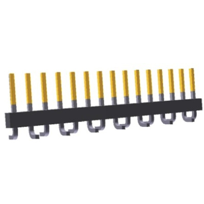 TE Connectivity AMPMODU MOD II Series Straight Through Hole Pin Header, 15 Contact(s), 2.54mm Pitch, 1 Row(s),