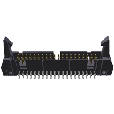TE Connectivity AMP-LATCH Series Right Angle Through Hole PCB Header, 40 Contact(s), 2.54mm Pitch, 2 Row(s), Shrouded
