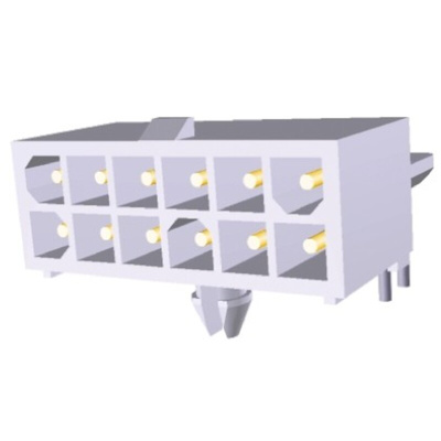 TE Connectivity Mini-Universal MATE-N-LOK Series Right Angle Through Hole PCB Header, 16 Contact(s), 4.14mm Pitch, 2