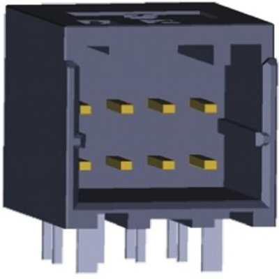 TE Connectivity Dynamic 1000 Series Right Angle Through Hole PCB Header, 8 Contact(s), 2.5mm Pitch, 2 Row(s), Shrouded
