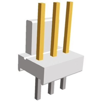 TE Connectivity MTA-100 Series Straight Through Hole Pin Header, 3 Contact(s), 2.54mm Pitch, 1 Row(s), Unshrouded