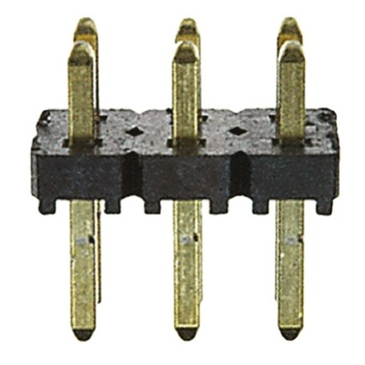 Samtec TLW Series Straight Through Hole Pin Header, 6 Contact(s), 2.54mm Pitch, 2 Row(s), Unshrouded