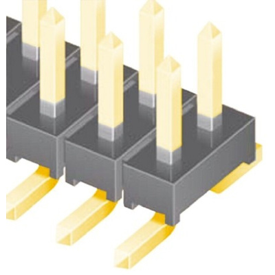 Samtec TMM Series Straight Surface Mount Pin Header, 6 Contact(s), 2.0mm Pitch, 2 Row(s), Unshrouded