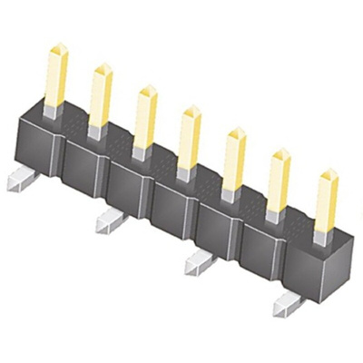 Samtec TSM Series Straight Surface Mount Pin Header, 7 Contact(s), 2.54mm Pitch, 1 Row(s), Unshrouded