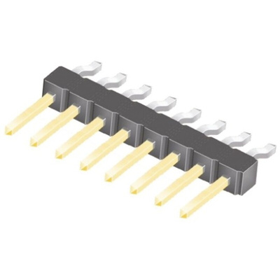 Samtec TSM Series Right Angle Surface Mount Pin Header, 8 Contact(s), 2.54mm Pitch, 1 Row(s), Unshrouded
