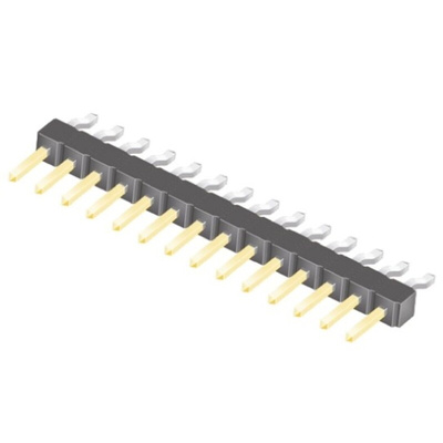 Samtec TSM Series Right Angle Surface Mount Pin Header, 14 Contact(s), 2.54mm Pitch, 1 Row(s), Unshrouded