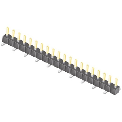 Samtec TSM Series Straight Surface Mount Pin Header, 20 Contact(s), 2.54mm Pitch, 1 Row(s), Unshrouded
