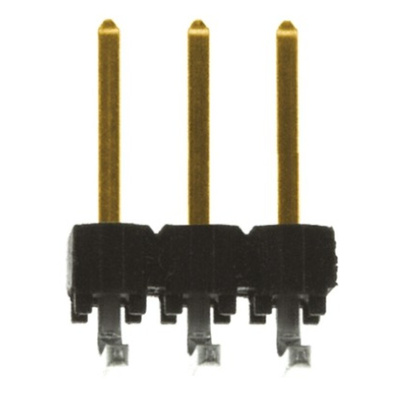 Samtec TSW Series Right Angle Through Hole Pin Header, 3 Contact(s), 2.54mm Pitch, 1 Row(s), Unshrouded