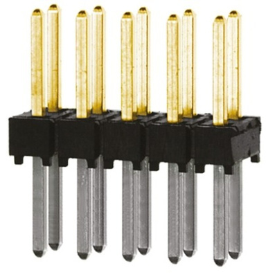 Samtec TSW Series Straight Through Hole Pin Header, 10 Contact(s), 2.54mm Pitch, 2 Row(s), Unshrouded