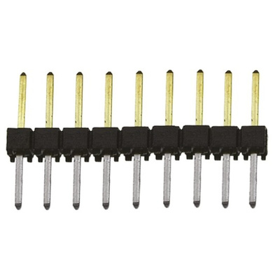 Samtec TSW Series Straight Through Hole Pin Header, 9 Contact(s), 2.54mm Pitch, 1 Row(s), Unshrouded