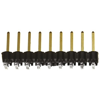 Samtec TSW Series Right Angle Through Hole Pin Header, 9 Contact(s), 2.54mm Pitch, 1 Row(s), Unshrouded