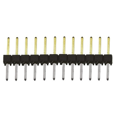 Samtec TSW Series Straight Through Hole Pin Header, 12 Contact(s), 2.54mm Pitch, 1 Row(s), Unshrouded