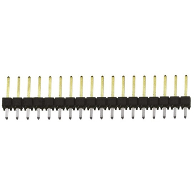 Samtec TSW Series Straight Through Hole Pin Header, 18 Contact(s), 2.54mm Pitch, 1 Row(s), Unshrouded