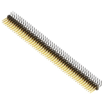 Samtec TSW Series Right Angle Through Hole Pin Header, 100 Contact(s), 2.54mm Pitch, 2 Row(s), Unshrouded