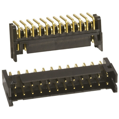 Hirose DF11 Series Right Angle Through Hole PCB Header, 24 Contact(s), 2.0mm Pitch, 2 Row(s), Shrouded