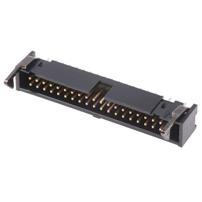 TE Connectivity AMP-LATCH Series Straight Through Hole PCB Header, 40 Contact(s), 2.54mm Pitch, 2 Row(s), Shrouded