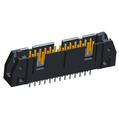 TE Connectivity AMP-LATCH Series Straight Through Hole PCB Header, 26 Contact(s), 2.54mm Pitch, 2 Row(s), Shrouded