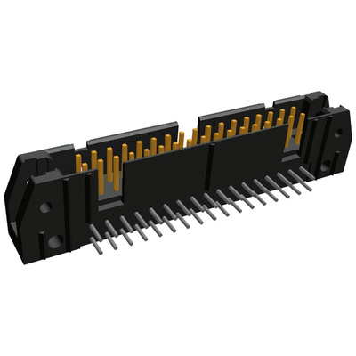 TE Connectivity AMP-LATCH Series Right Angle Through Hole PCB Header, 34 Contact(s), 2.54mm Pitch, 2 Row(s), Shrouded