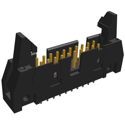 TE Connectivity AMP-LATCH Series Straight Through Hole PCB Header, 20 Contact(s), 2.54mm Pitch, 2 Row(s), Shrouded