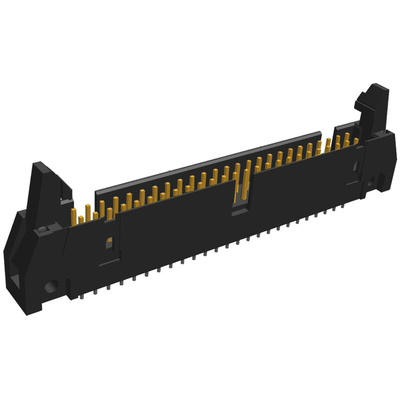 TE Connectivity AMP-LATCH Series Straight Through Hole PCB Header, 50 Contact(s), 2.54mm Pitch, 2 Row(s), Shrouded
