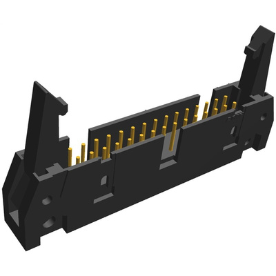 TE Connectivity AMP-LATCH Series Straight Through Hole PCB Header, 30 Contact(s), 2.54mm Pitch, 2 Row(s), Shrouded