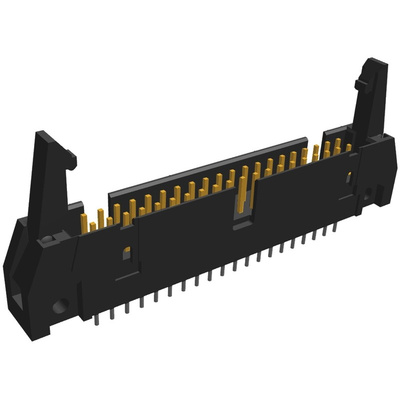 TE Connectivity AMP-LATCH Series Straight Through Hole PCB Header, 40 Contact(s), 2.54mm Pitch, 2 Row(s), Shrouded