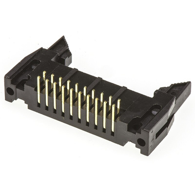 Amphenol ICC T816 Series Right Angle Through Hole PCB Header, 20 Contact(s), 2.54mm Pitch, 2 Row(s), Shrouded