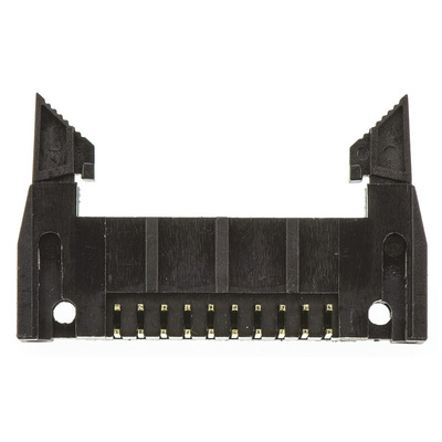 Amphenol ICC T816 Series Right Angle Through Hole PCB Header, 20 Contact(s), 2.54mm Pitch, 2 Row(s), Shrouded