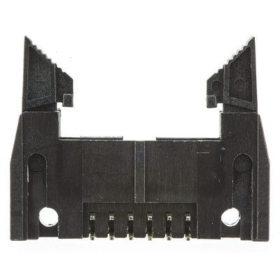 Amphenol T816 Series Right Angle Through Hole PCB Header, 12 Contact(s), 2.54mm Pitch, 2 Row(s), Shrouded