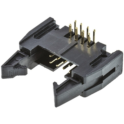 Amphenol T816 Series Right Angle Through Hole PCB Header, 8 Contact(s), 2.54mm Pitch, 2 Row(s), Shrouded