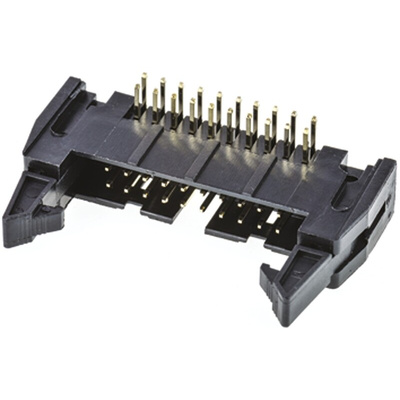 Amphenol T816 Series Right Angle Through Hole PCB Header, 20 Contact(s), 2.54mm Pitch, 2 Row(s), Shrouded