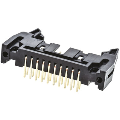 Amphenol T816 Series Right Angle Through Hole PCB Header, 20 Contact(s), 2.54mm Pitch, 2 Row(s), Shrouded