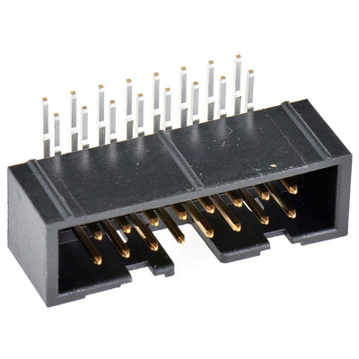 Hirose HIF3FC Series Right Angle Through Hole PCB Header, 16 Contact(s), 2.54mm Pitch, 2 Row(s), Shrouded