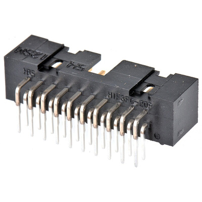 Hirose HIF3FC Series Right Angle Through Hole PCB Header, 20 Contact(s), 2.54mm Pitch, 2 Row(s), Shrouded