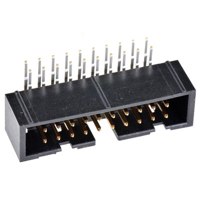 Hirose HIF3FC Series Right Angle Through Hole PCB Header, 20 Contact(s), 2.54mm Pitch, 2 Row(s), Shrouded