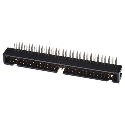 Hirose HIF3FB Series Right Angle Through Hole PCB Header, 60 Contact(s), 2.54mm Pitch, 2 Row(s), Shrouded