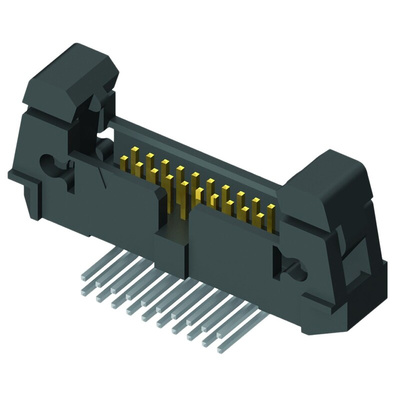 Samtec EHF Series Right Angle Through Hole PCB Header, 26 Contact(s), 1.27mm Pitch, 2 Row(s), Shrouded
